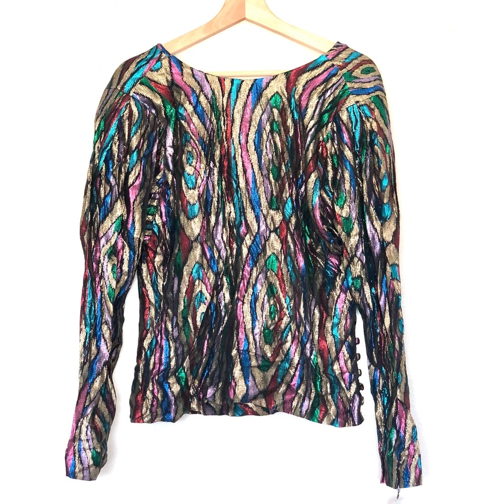 Vintage Metallic Multicolored Top, L